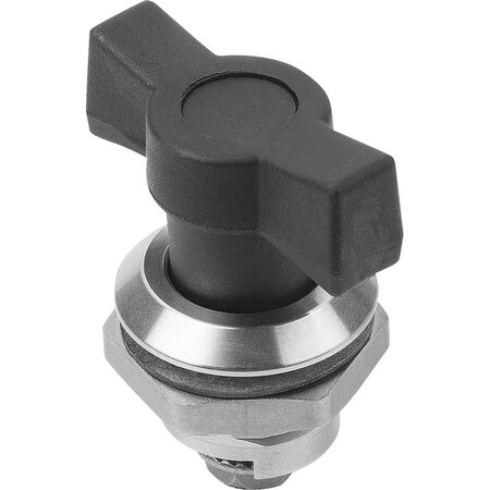 Kipp Quarter-Turn Lock Small Version, D=28, H=18, Stainless Steel 1.4401, Comp:Stainless Steel K1351.0018